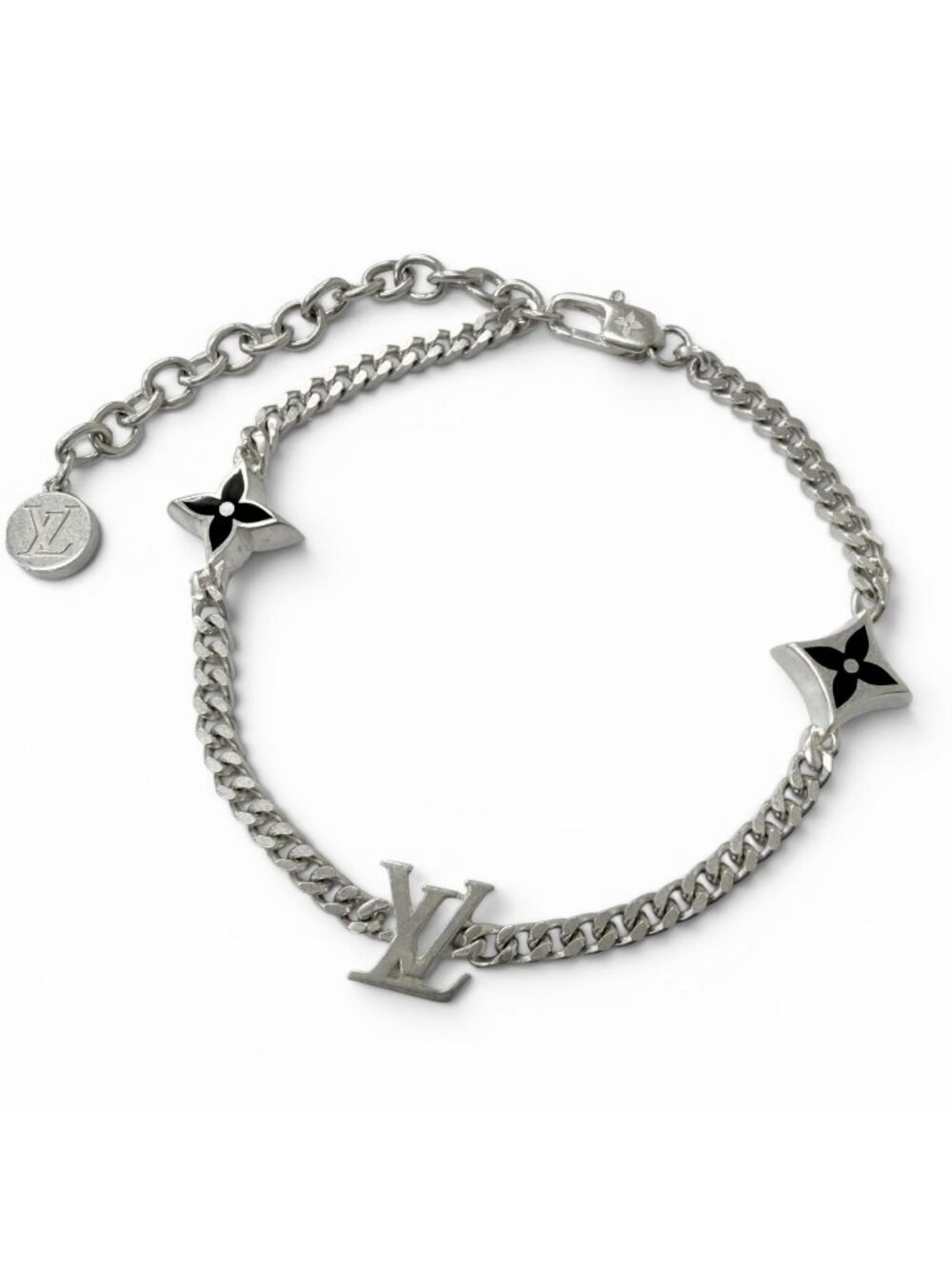 Louis Vuitton Bracelet LV Spike Monogram Flower Silver